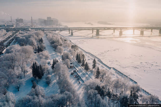 Зимний Новосибирск, набережная