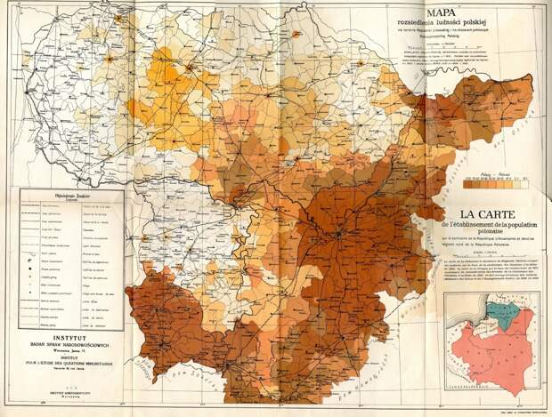 Польское население Литвы в 1929 году исторические карты, карта, картография, карты, редкие карты