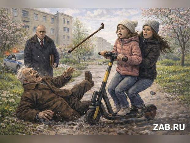 Несовершеннолетние девушки на самокате сбили пенсионера и дело дошло до Бастрыкина