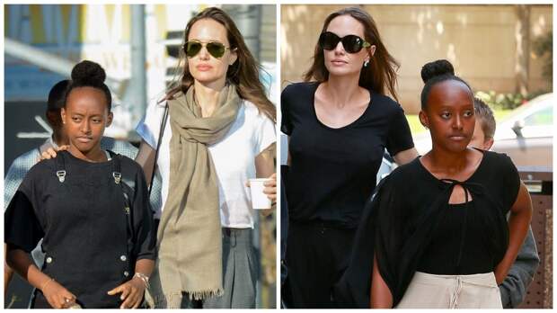 Анджелина Джоли с дочерью на прогулке: 2 фото