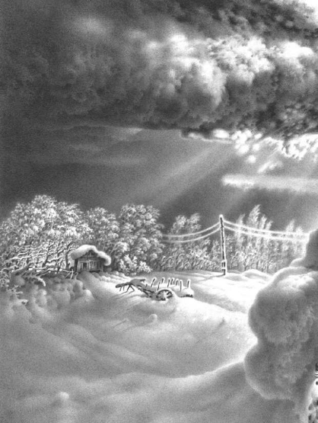Имеретинская зима. Лист 16. Автор: Гурам Доленджашвили. Имеретинская зима. Лист 16. Автор: Гурам Доленджашвили.
