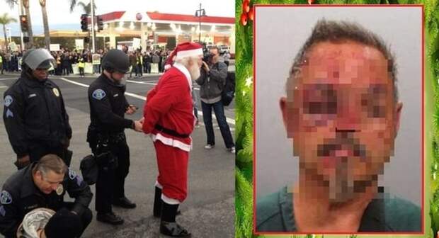 В США Санта-Клаус избил мужчину, выслушав желание его падчерицы