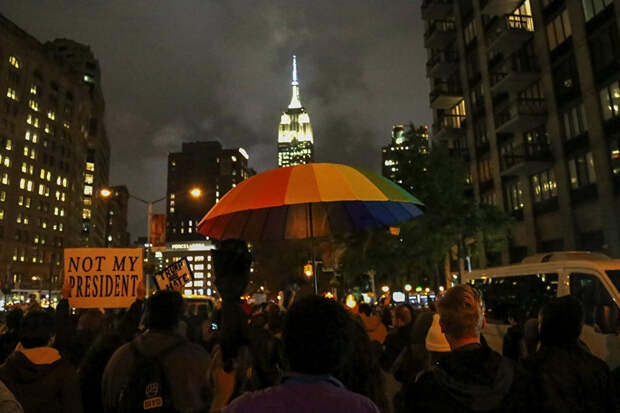 Протесты в Нью-Йорке после президентских выборов