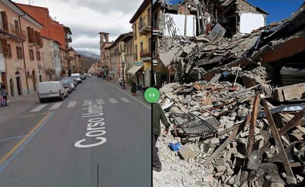 Землетресение в Италии: фотографии до и после катаклизма