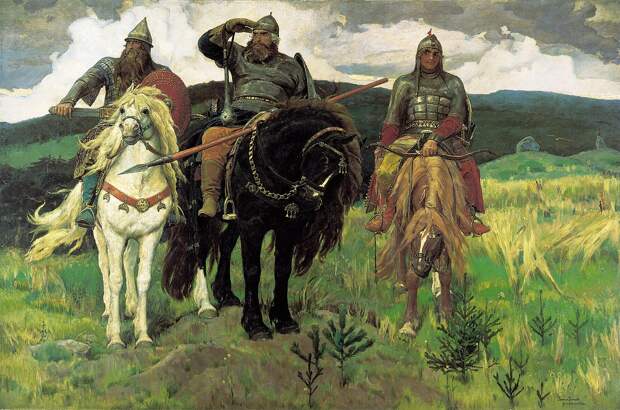 Виктор Васнецов. Богатыри. 1881—1898. Холст, масло. 295,3 × 446 см. Государственная Третьяковская галерея, Москва Виктор Васнецов. Богатыри. 1881—1898. Холст, масло. 295,3 × 446 см. Государственная Третьяковская галерея, Москва