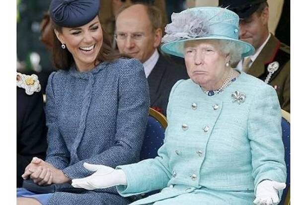 Мы не улыбаемся, мы рыдаем: в Сети лицо Трампа "пересадили" британской королеве