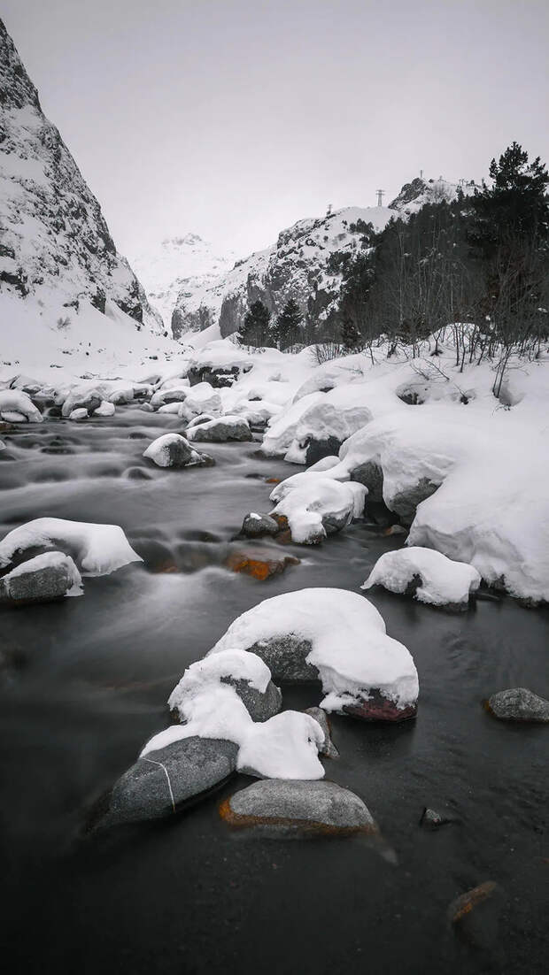 Утро на реке Баксан, Кабардино-Балкария