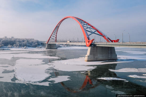 Зимний Новосибирск, мост Бугринский