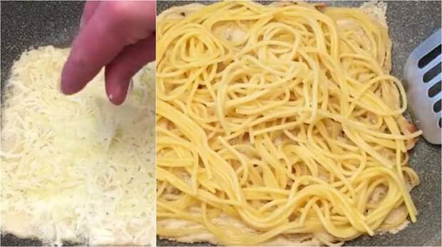 рулет из макарон и фарша