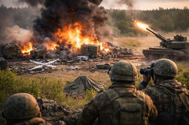Уничтожение площадки БПЛА ВСУ под Черниговом и удар по дроновой сети