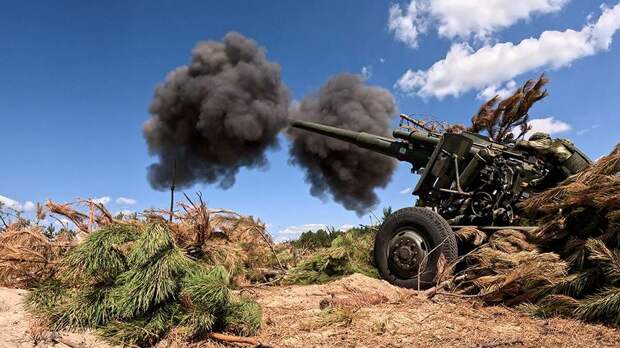 Расчет гаубиц «Мста-Б» уничтожили живую силу ВСУ на харьковском направлении