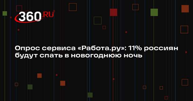 Опрос сервиса «Работа.ру»: 11% россиян будут спать в новогоднюю ночь