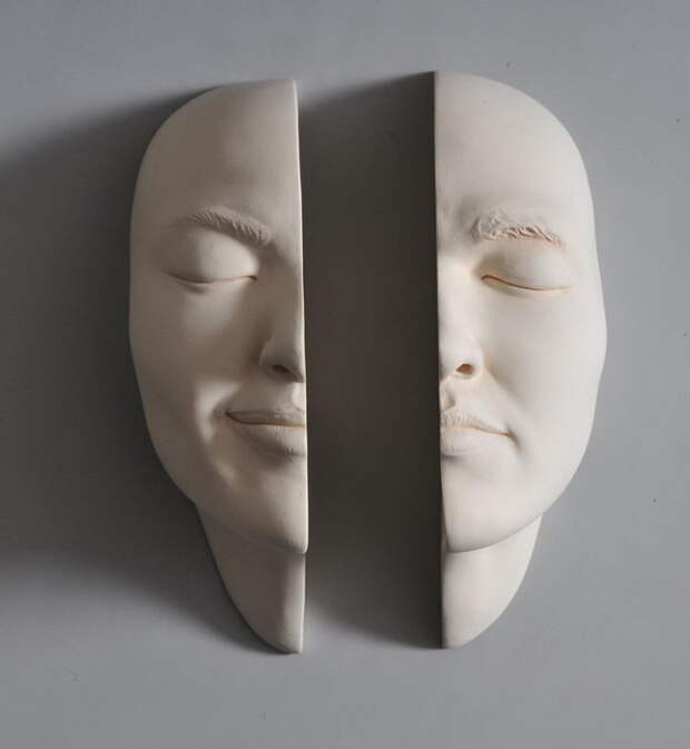 Тянущиеся лица в скульптурах Johnson Tsang Тянущиеся лица в скульптурах Johnson Tsang