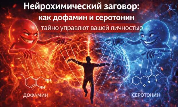 Нейрохимический заговор: как дофамин и серотонин тайно управляют вашей личностью