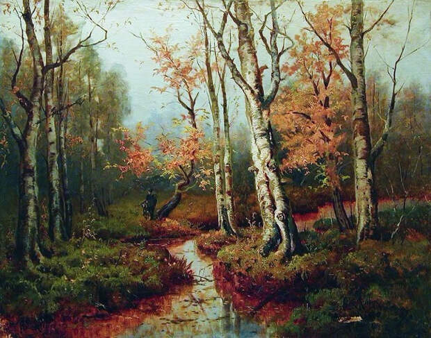 Осенний пейзаж с охотником. 1900 (648x509, 482Kb)