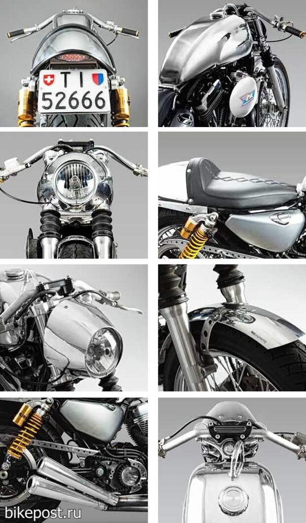Преобразование мотоцикла Harley-Davidson Sportster в Кафе Рейсер