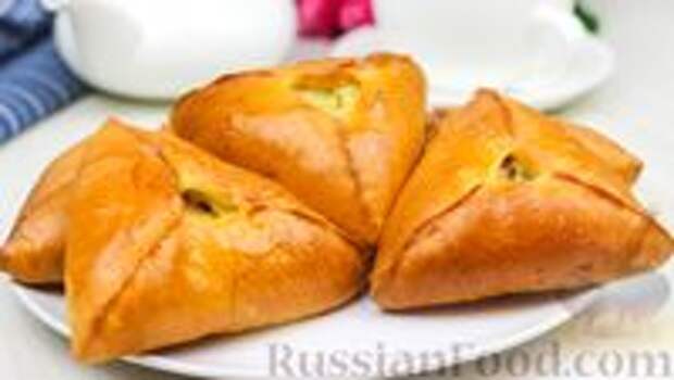 Фото к рецепту: Треугольники с курицей и картошкой (эчпочмаки)