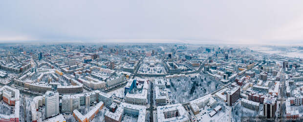 Зимний Новосибирск, панорама