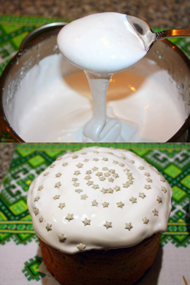 глазурь для кулича без лимона