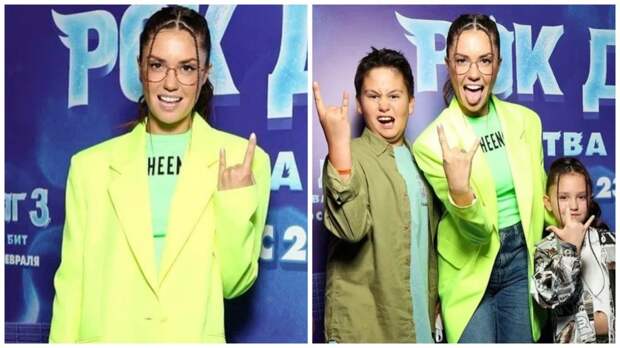 Агата Муцениеце привела сына и дочь на премьеру мультфильма