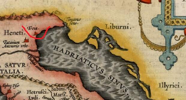 Историческая карта 1594 года. Ортелиус
