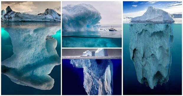 20 фото о настоящих размерах айсбергов айсберг, интересное, лед, под водой, природа