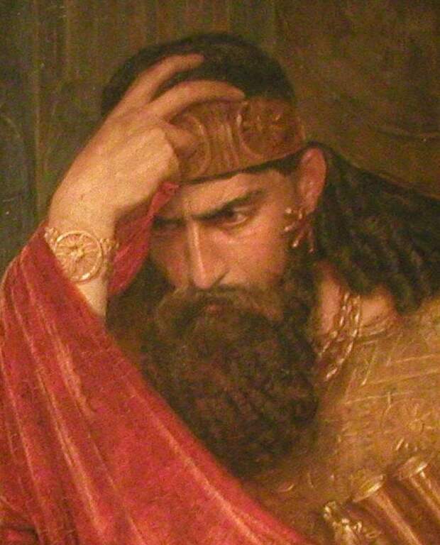 Царь Саул с повязкой nezer на голове. Фрагмент картины Эрнеста Юсефсона, 1878 г.