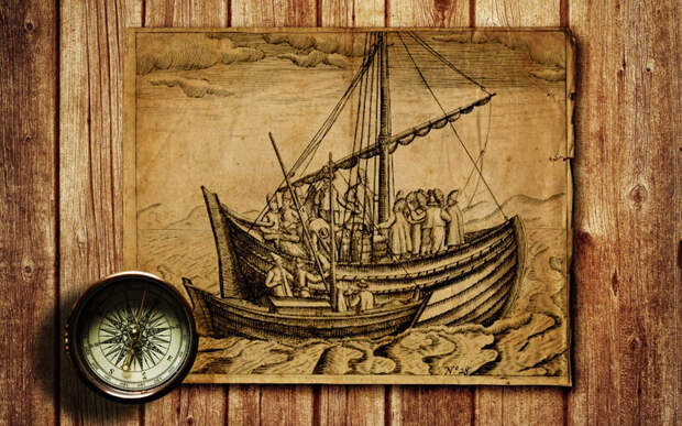 Поморский коч на гравюре 1598 г. заполярье, история, сибирь