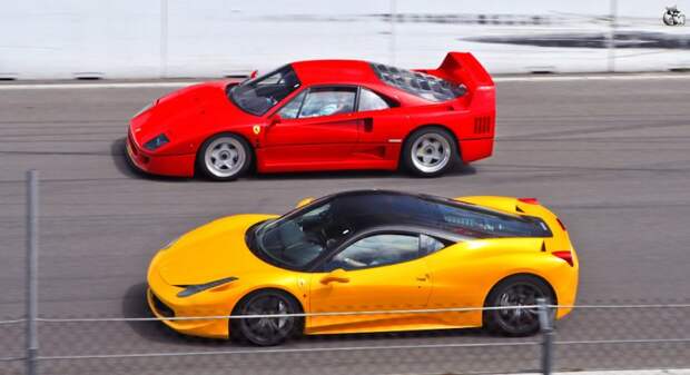 F40 и на фоне сегодняшних Ferrari выглядит бодрячком. По-крайней мере с виду… F40, ferrari, спорткар, суперкар