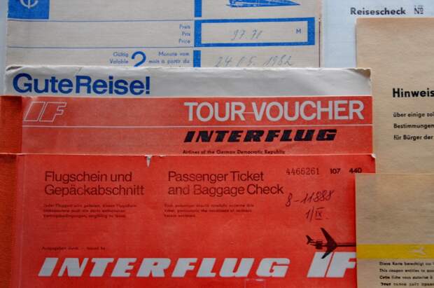 Старинные билеты авиакомпании Интерфлюг