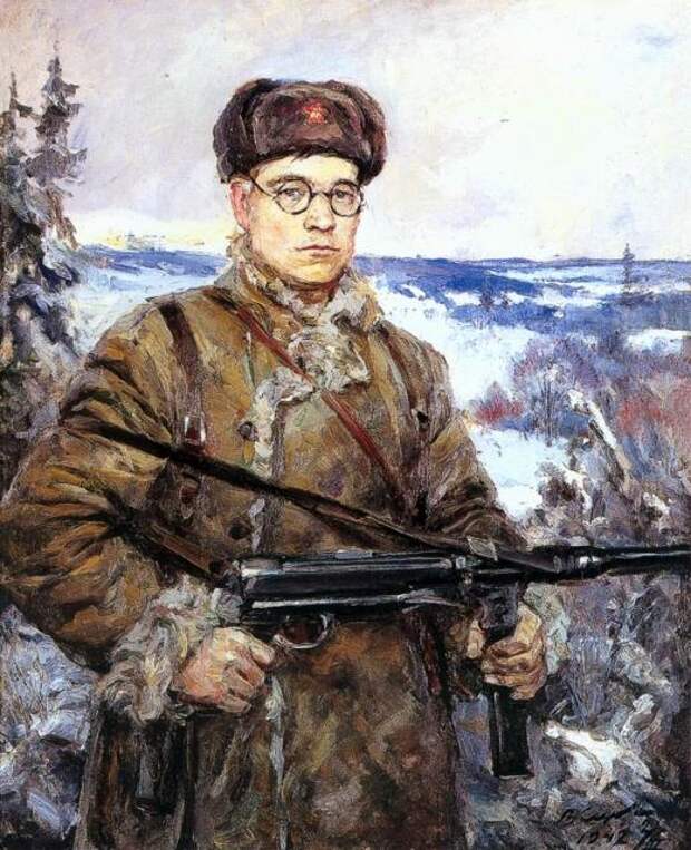 В.А. Серов. Портрет командира партизанского отряда Д.И. Власова. 1942 год