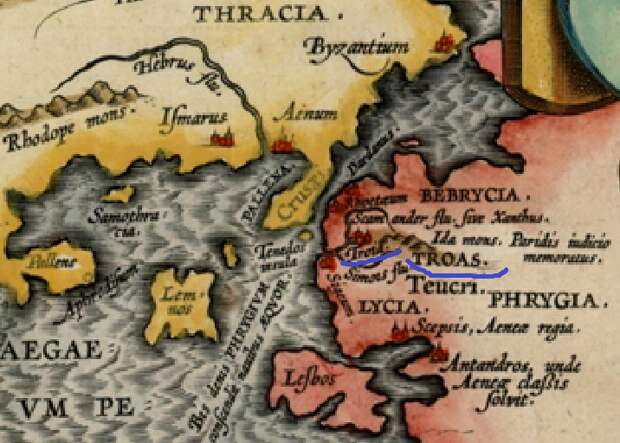 Историческая карта 1594 года. Ортелиус