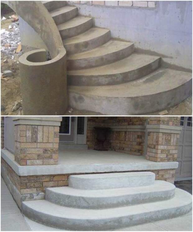 Крыльцо из бетона может быть любой формы. | Фото: vest-beton.ru. Крыльцо из бетона может быть любой формы. | Фото: vest-beton.ru.