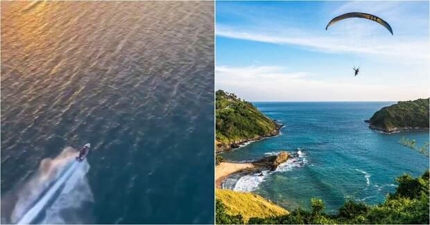 Туристы сорвались с парашюта и упали в океан в Таиланде