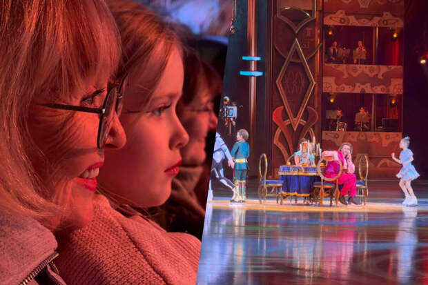 Дочь Анастасии Заворотнюк и Петра Чернышева пришла на ледовое шоу с семьей