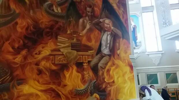 Храм УГКЦ: Путин в аду; Львовская область, Червоноград