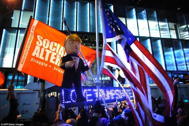 Нью-Йорк Трамп, анти трамп, протесты против трампа