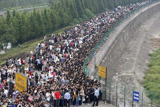 Перенаселенный Китай в фотографиях китай, люди, толпа