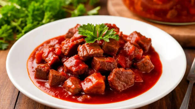 Гуляш из говядины, как в советской столовой: секрет подливки, которой должно быть больше, чем мяса — пальчики оближешь