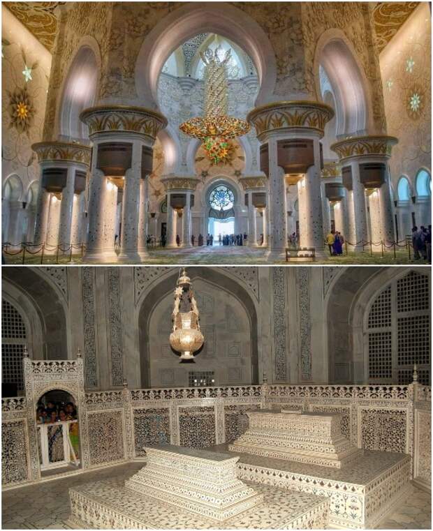 Дизайн интерьера Тадж-Махал – особенное искусство, способное поразить даже самого взыскательного ценителя (Агра, Индия). 