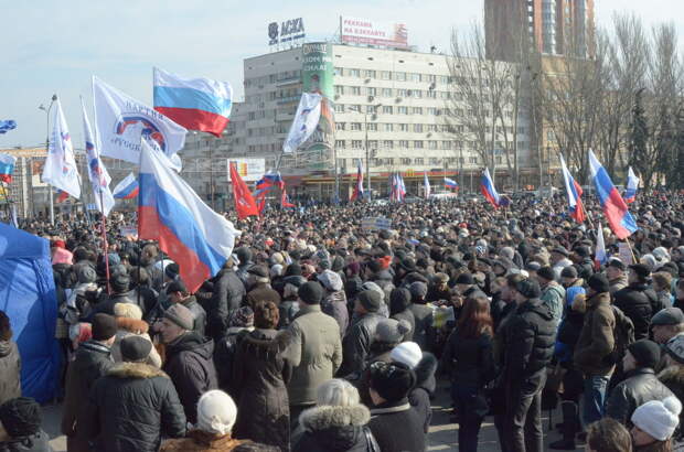 Пророссийские протесты в Донецке 9 марта 2014 года