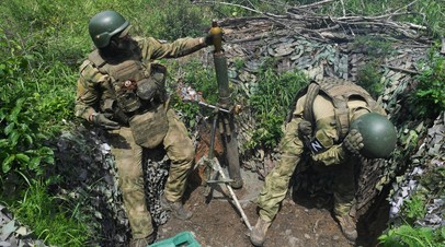 Расчёт миномёта «Поднос» в зоне СВО
