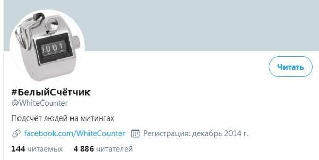 Белый счетчик в twitter