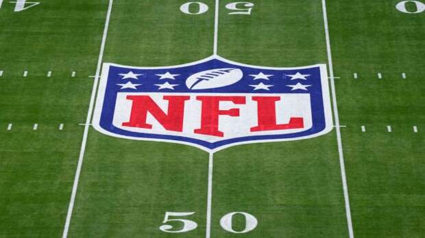 nfl logo on a football field