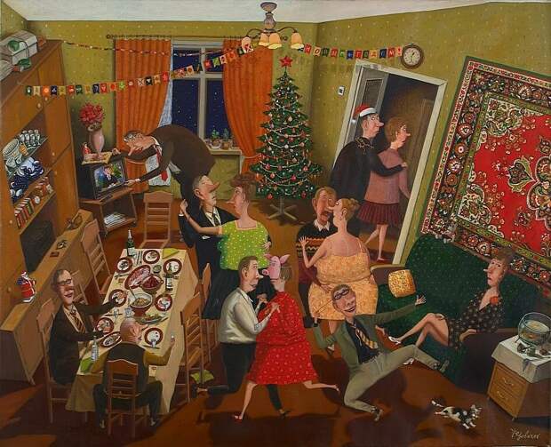 Зима и Новый год на картинах Валентина Губарева