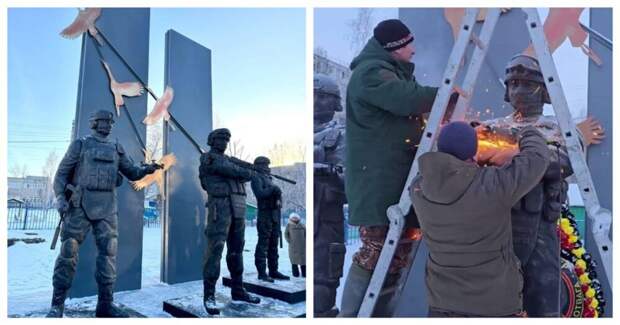 Подросток повредил памятник солдатам