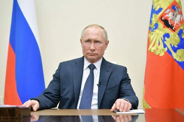 2 апреля 2020 г. Президент РФ Владимир Путин во время обращения к гражданам из-за ситуации с угрозой распространения коронавирусной инфекции.