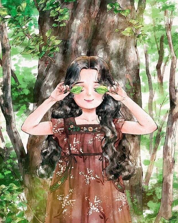 Корейская художница рисует детские сны детство, иллюстратор, иллюстрации, искусство, очарование, творчество, художник, южная корея