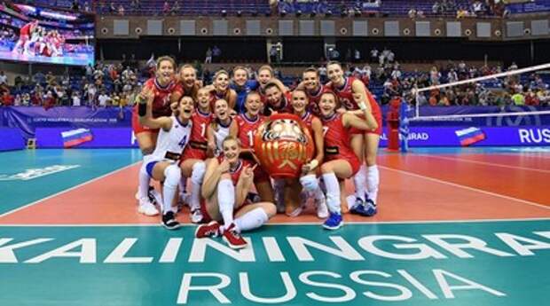 Волейболистки женской сборной России во время матча с национальной командой Южной Кореи