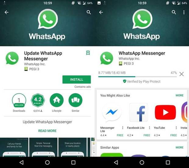 Более миллиона пользователей Google Play скачали фальшивое приложение WhatsApp